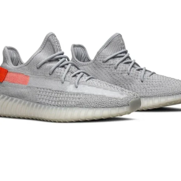 Grey Knit Casual Sneakers with Orange Heel Tab – Lightweight Comfortable Streetw - Picture 6 of 10